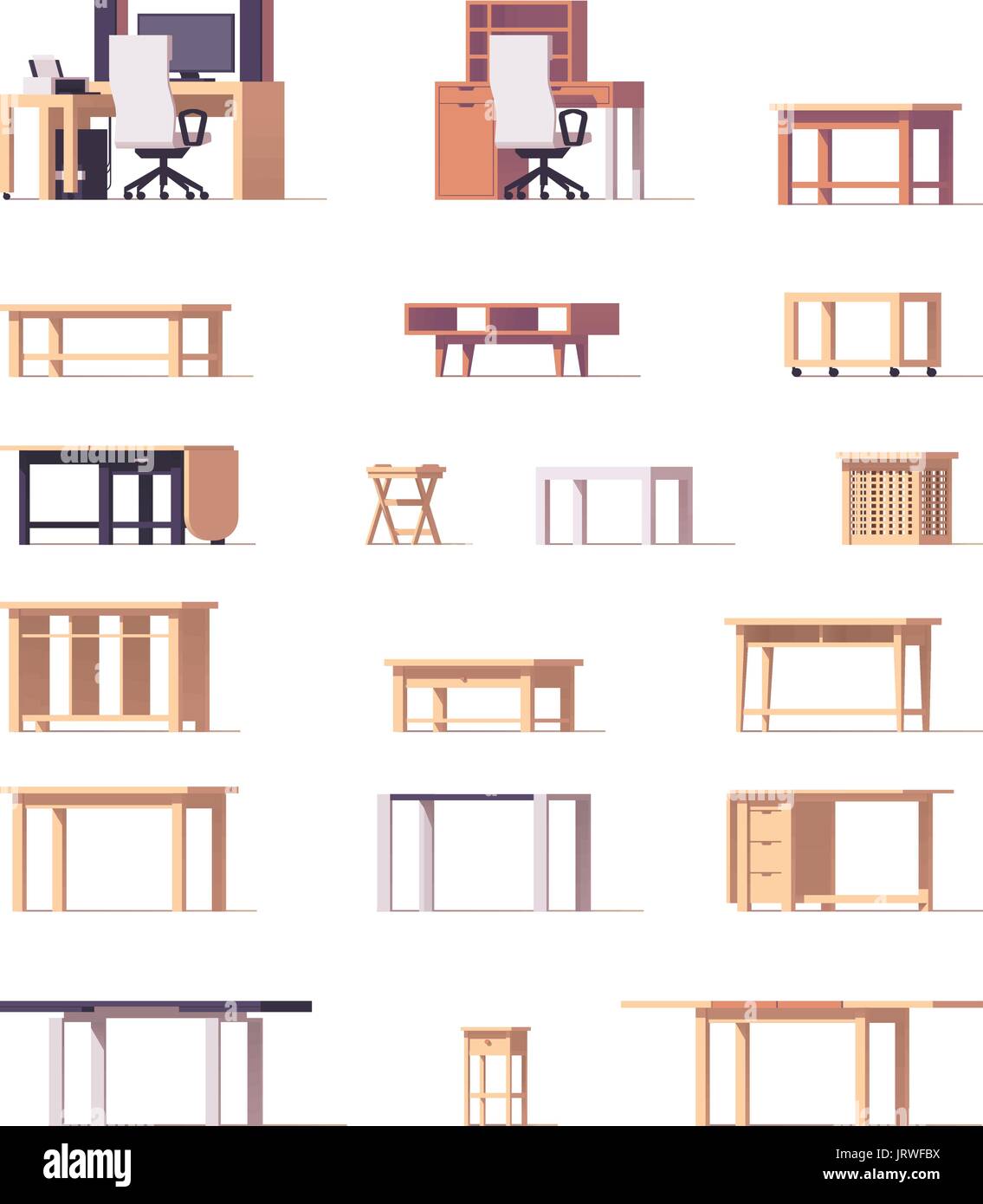 Tabella vettore impostato Illustrazione Vettoriale