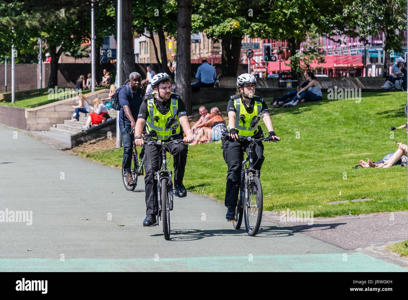 La polizia in Scozia il moto in Glasgow Foto Stock