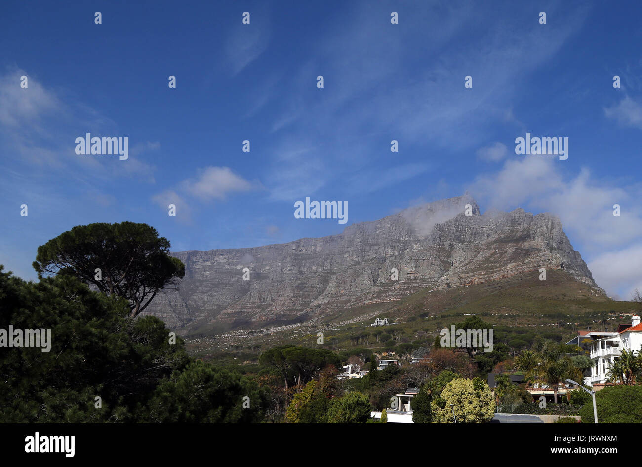 Una vista della Table Mountain a Cape Town, Western Cape, Sud Africa. Foto Stock