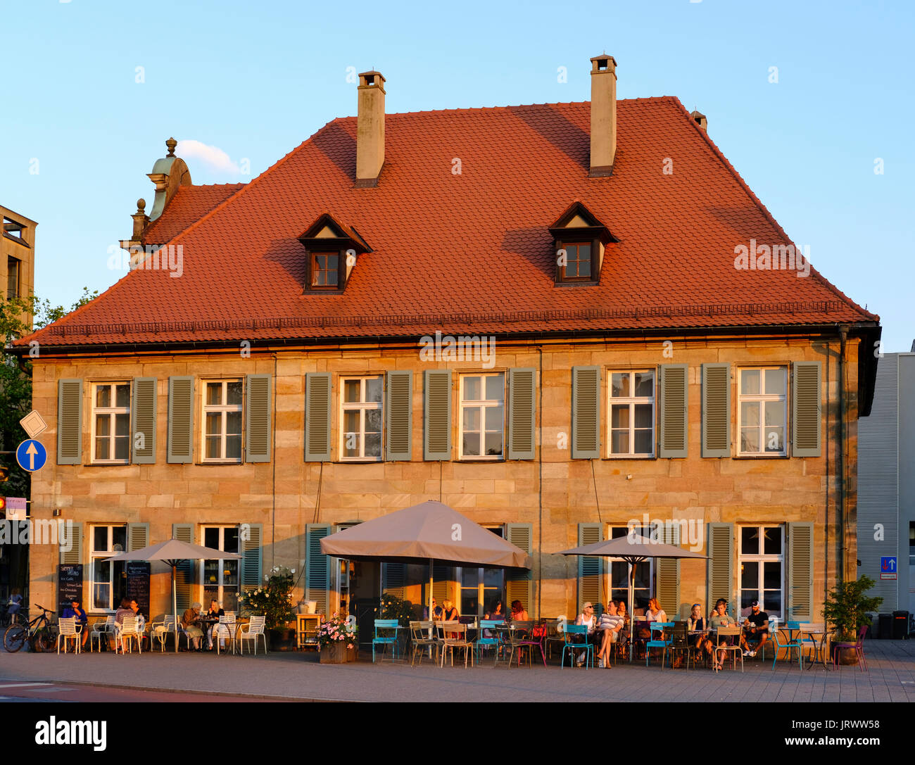 Loewenichsches Palais con Café, museo d'arte di Erlangen, Media Franconia, Franconia, Baviera, Germania Foto Stock
