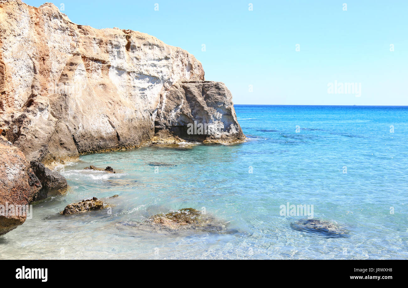 Foresta pietrificata beach Laconia Peloponneso Grecia Foto Stock