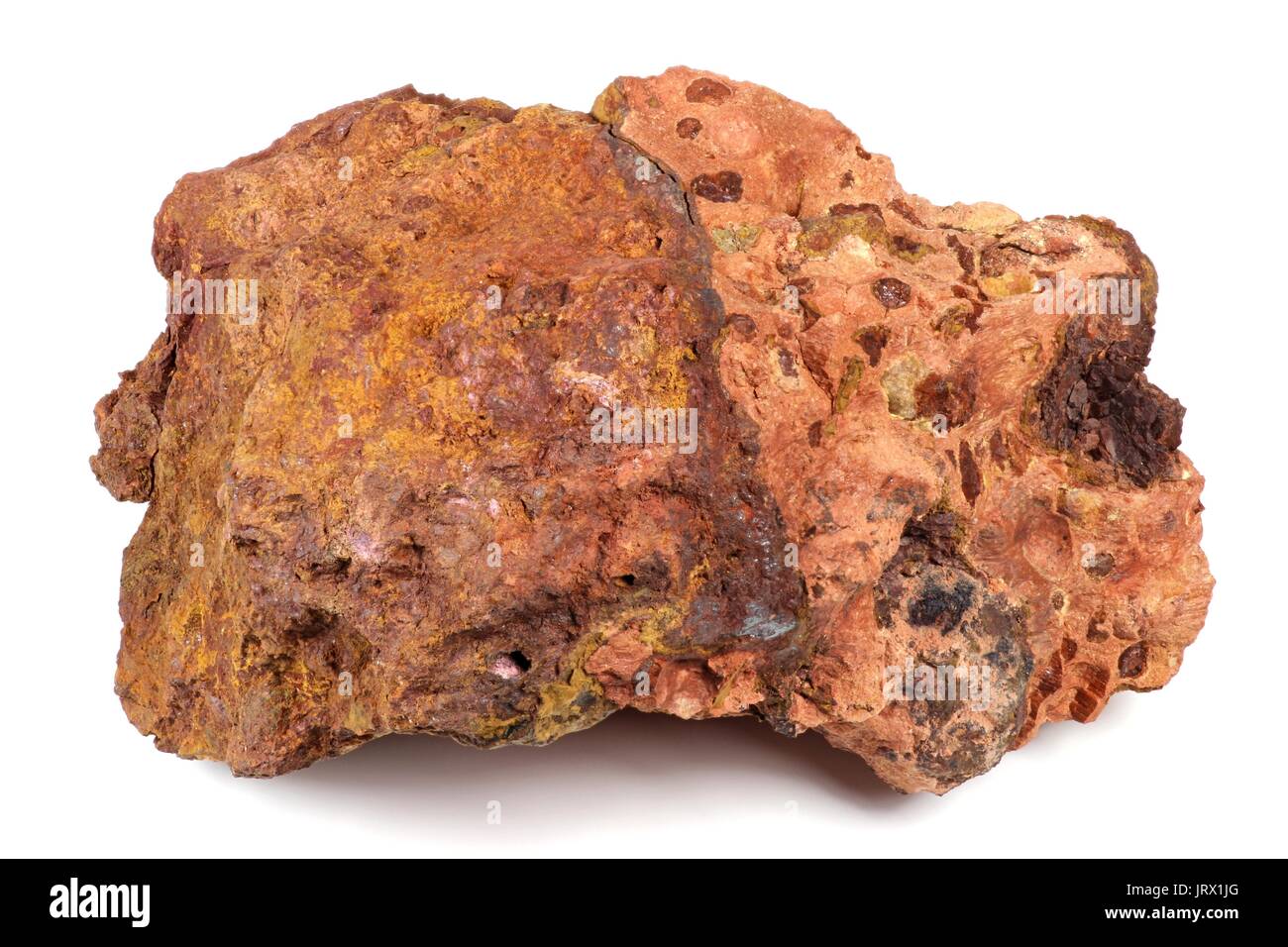 Les Baux-de-Provence bauxite isolati su sfondo bianco Foto Stock