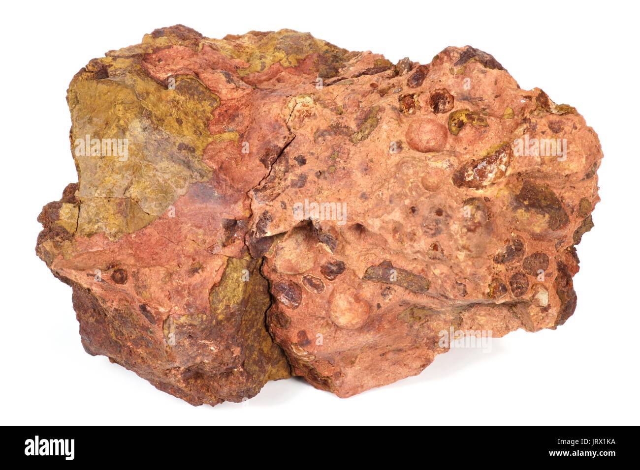 Les Baux-de-Provence bauxite isolati su sfondo bianco Foto Stock