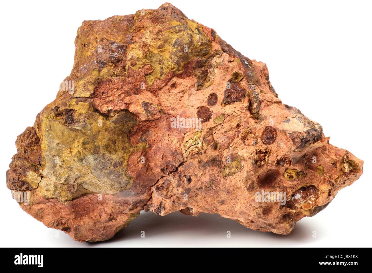 Les Baux-de-Provence bauxite isolati su sfondo bianco Foto Stock