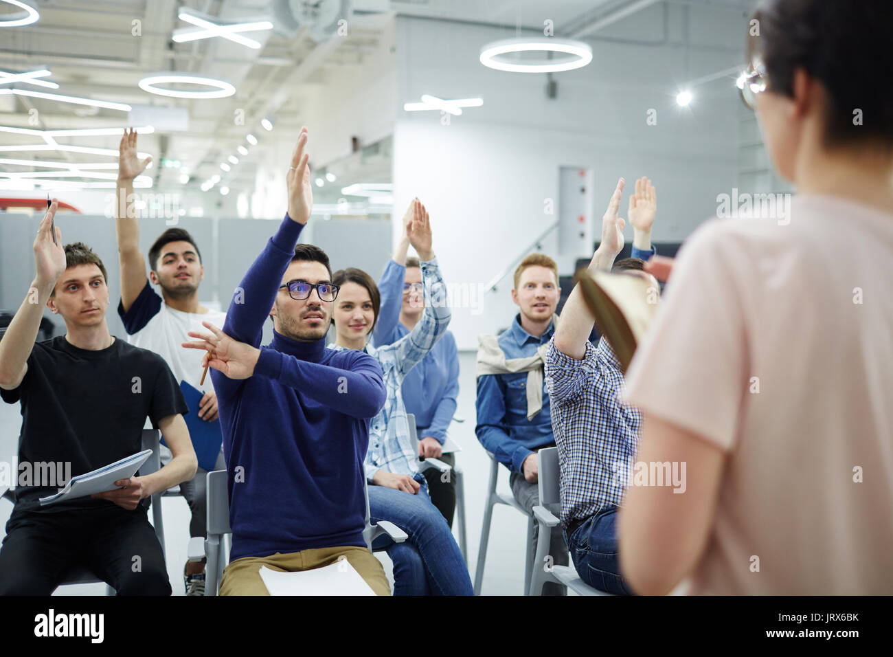 Lavorando al seminario Foto Stock