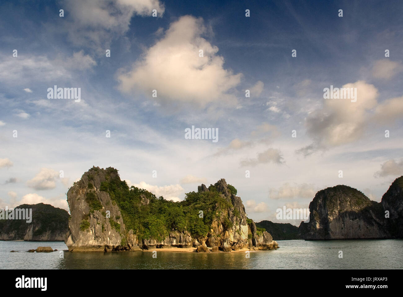 Carsico calcareo a Ha Long, Halong Bay, il Vietnam ha long, Halong Bay, Vietnam Foto Stock