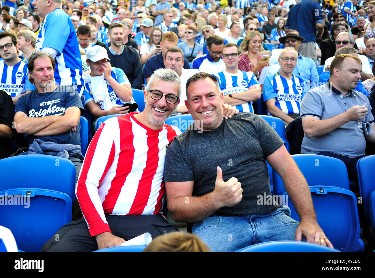 La partita amichevole tra Brighton e Hove Albion e Atletico Madrid presso la American Express Community Stadium di Brighton e Hove. 06 Ago 2017 Foto Stock