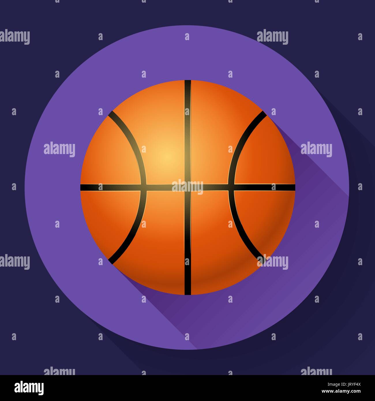 Vettore piatto di basket icona illustrazione dello sport Illustrazione Vettoriale