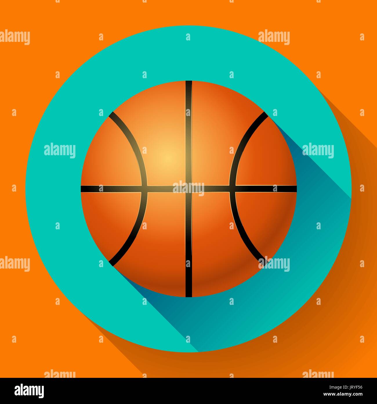 Vettore piatto di basket icona illustrazione dello sport Illustrazione Vettoriale