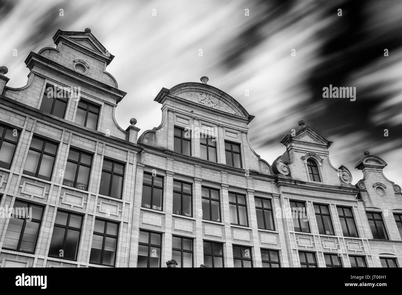 Close-up di edificio storico in Piazza Albertine a Mont des Arts area a Bruxelles, in Belgio Foto Stock