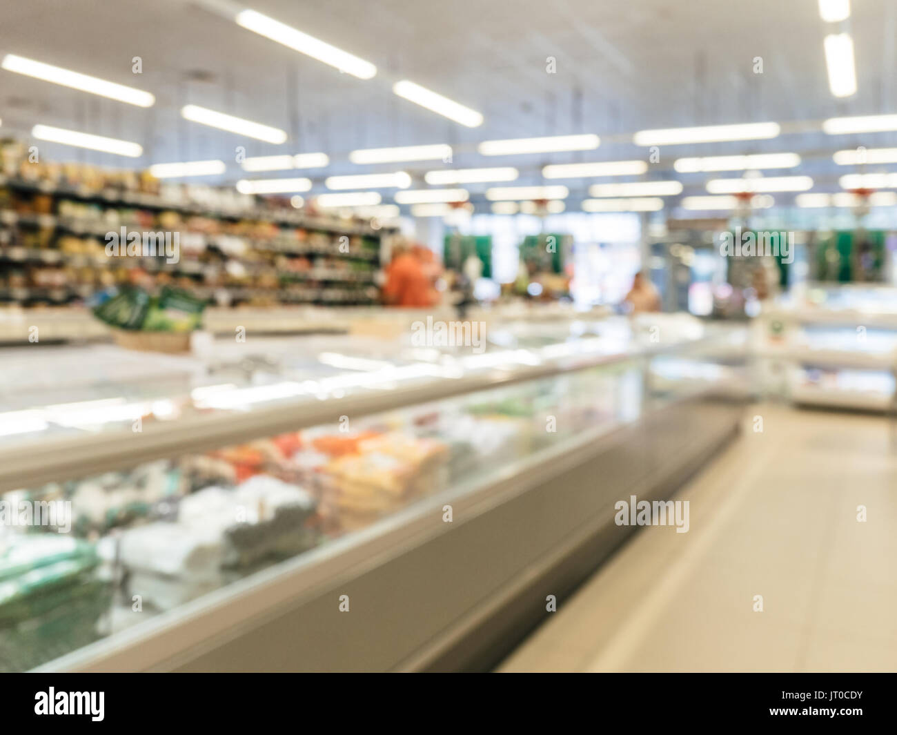 Supermercato sfocata frigorifero Foto Stock