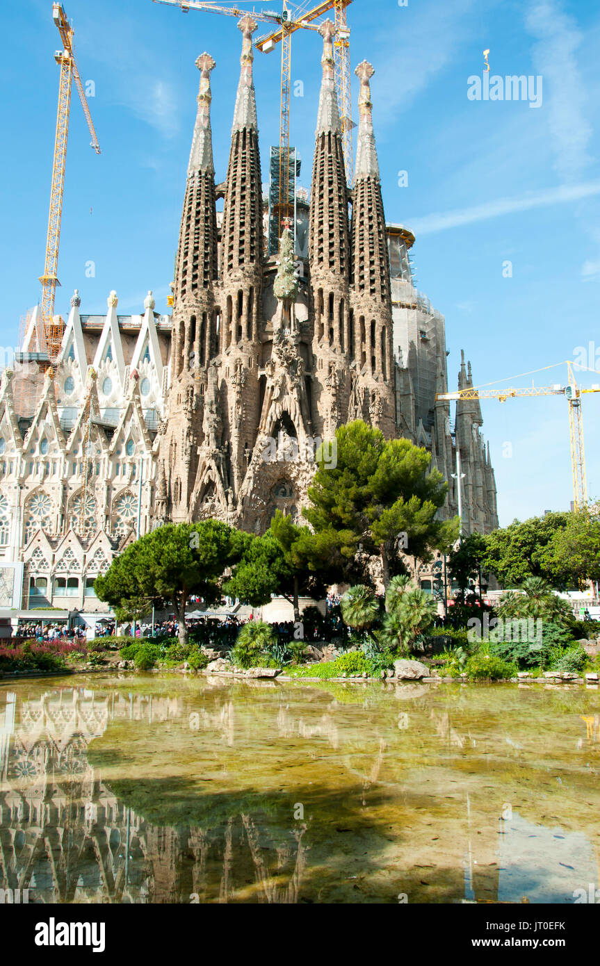 La Sagrada Familia Basilica facciata - Barcellona - Spagna Foto Stock