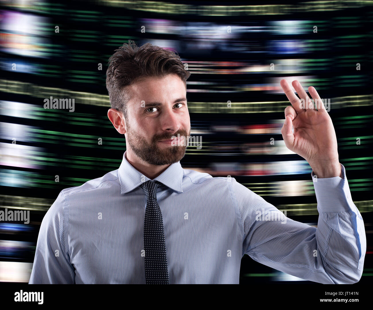 Imprenditore ha successo su questioni finanziarie Foto Stock