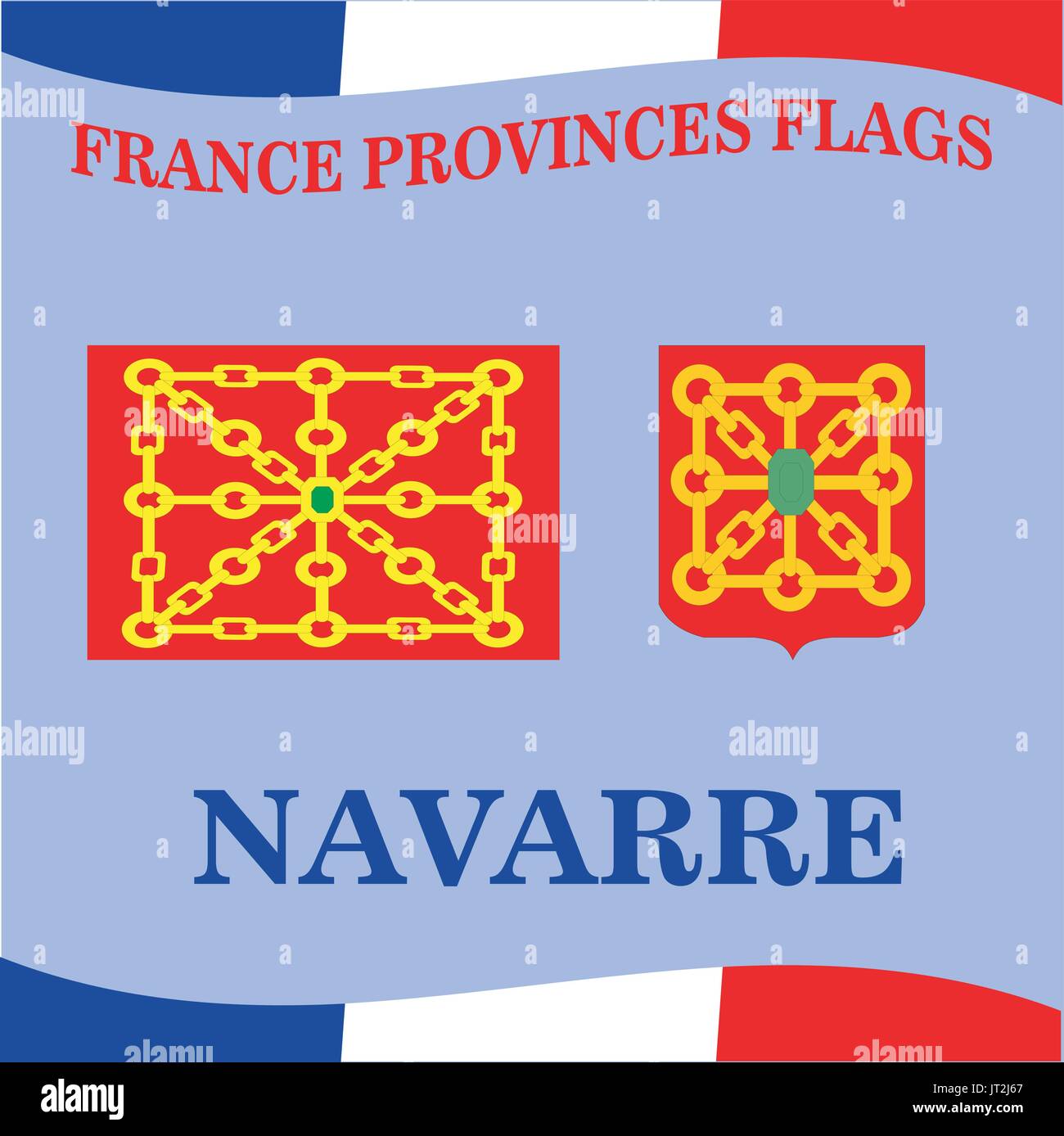 Bandiera della provincia francese Navarra Illustrazione Vettoriale
