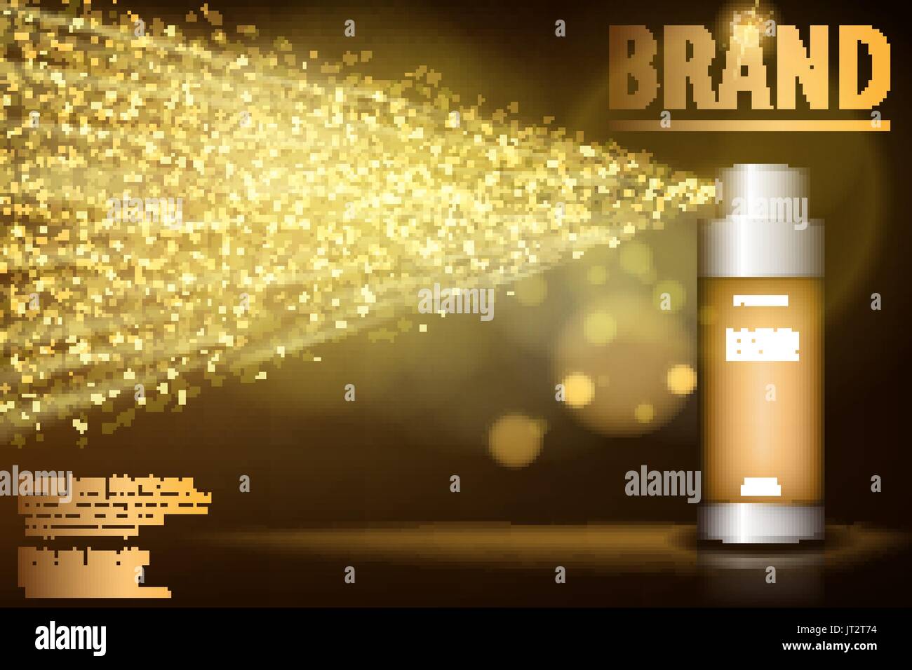 Oro la bottiglia spray isolati su sfondo nero per il vostro design. Realistico cosmetici annunci premium, trattamento viso essenza. 3D ORO, toner contenuto traslucido. Illustrazione Vettoriale Illustrazione Vettoriale