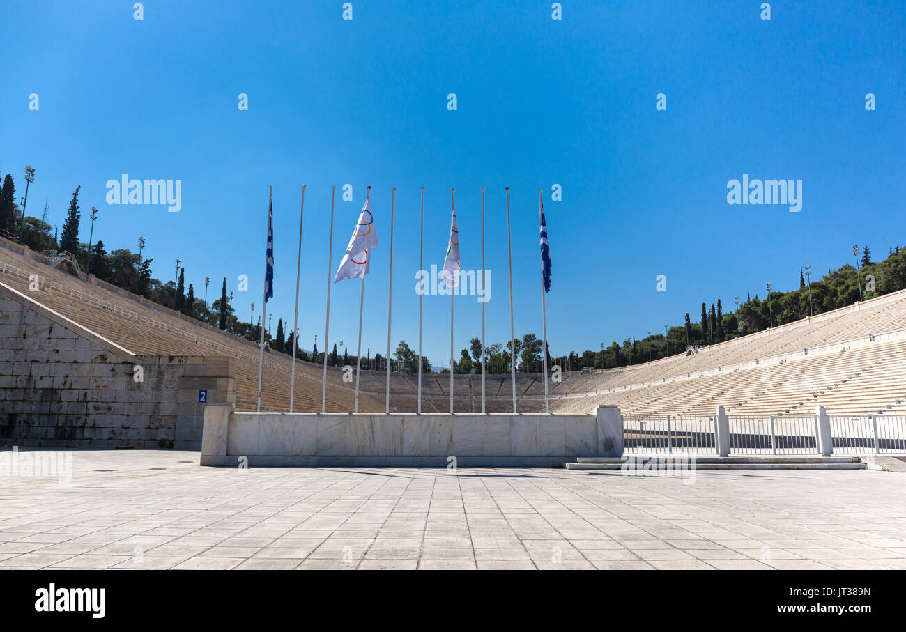 Panthenaic stadium di Atene dove i primi giochi olimpici moderni sono state tenute nel 1896 Foto Stock
