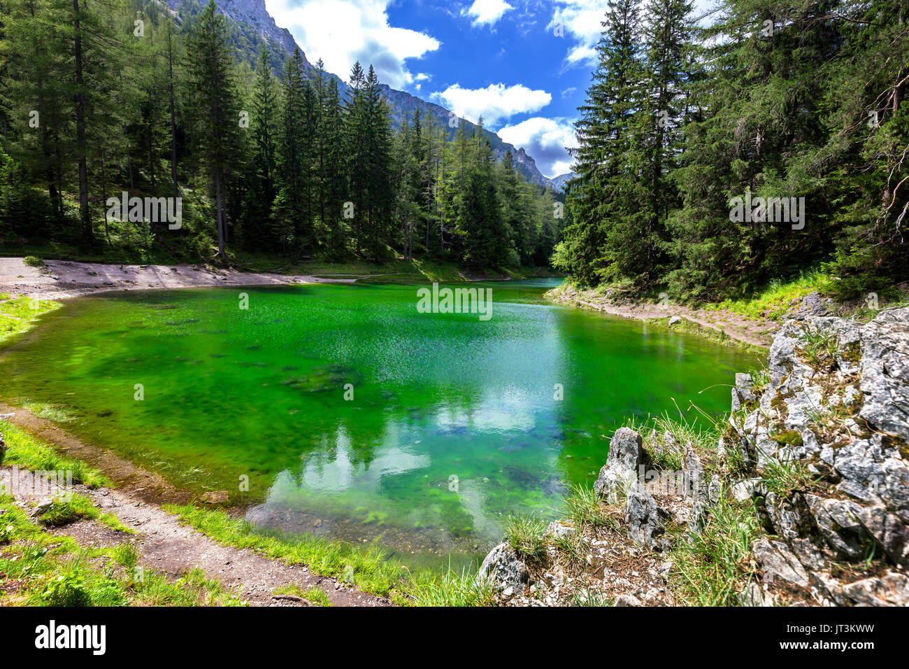 Gruner vedere - bel verde lago con acqua cristallina Foto Stock