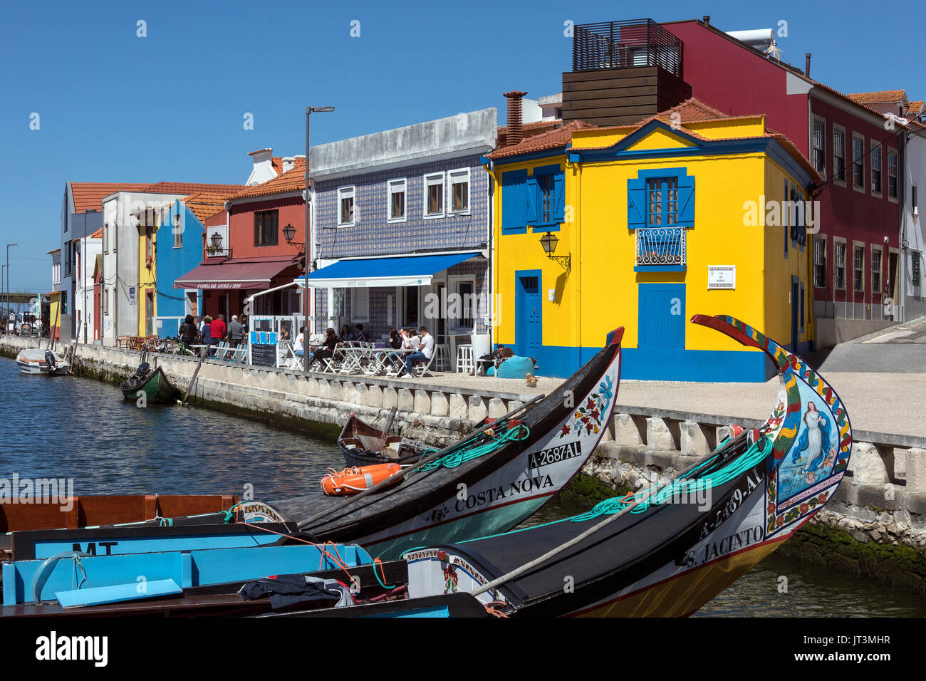 Il porto di Aveiro, conosciuta come la Venezia del Portogallo, è una destinazione turistica popolare nella regione di centro del Portogallo. Foto Stock