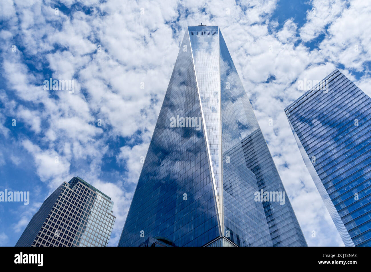 Stati Uniti d'America, New York, One World Trade Center (Freedom Tower). Situato a Manhattan, è l'edificio più alto negli Stati Uniti. Foto Stock