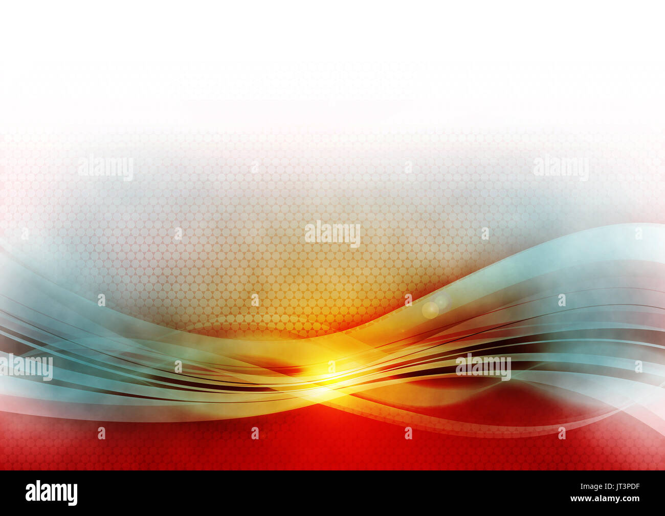 Raster con uno sfondo rosso brillante luce onde. Foto Stock