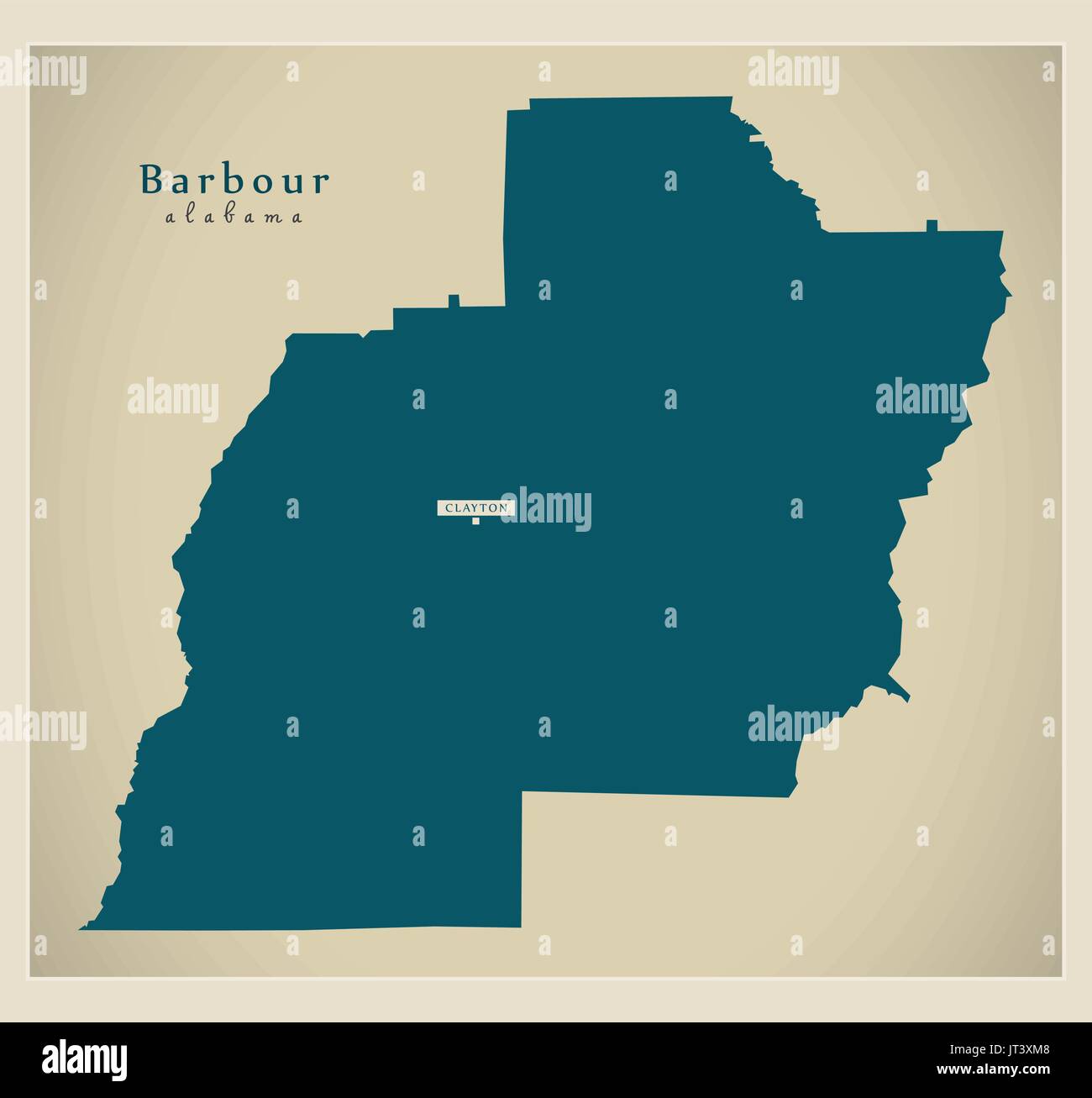 Mappa moderno - Barbour Alabama county USA illustrazione Illustrazione Vettoriale