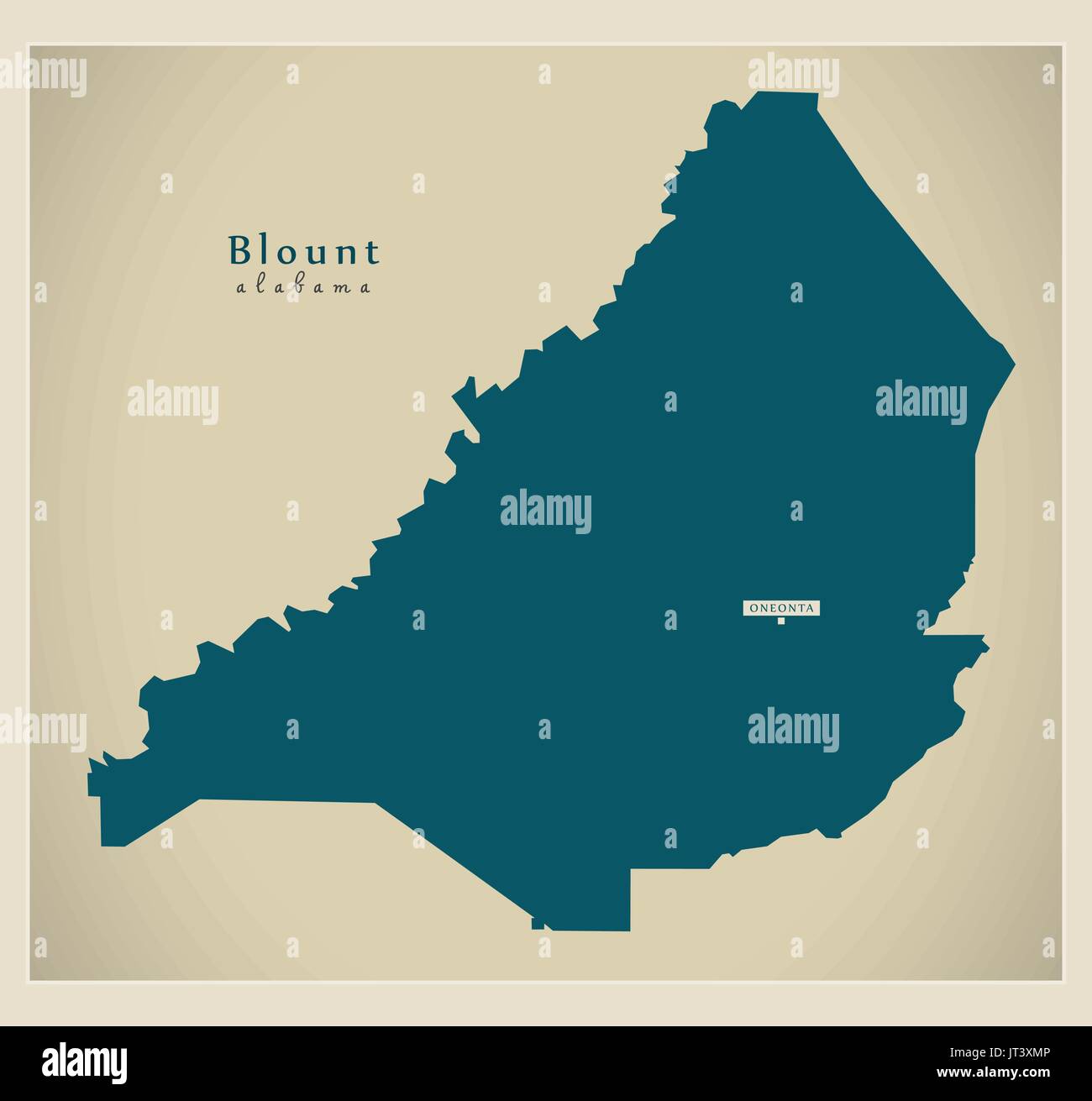 Mappa moderno - Blount Alabama county USA illustrazione Illustrazione Vettoriale