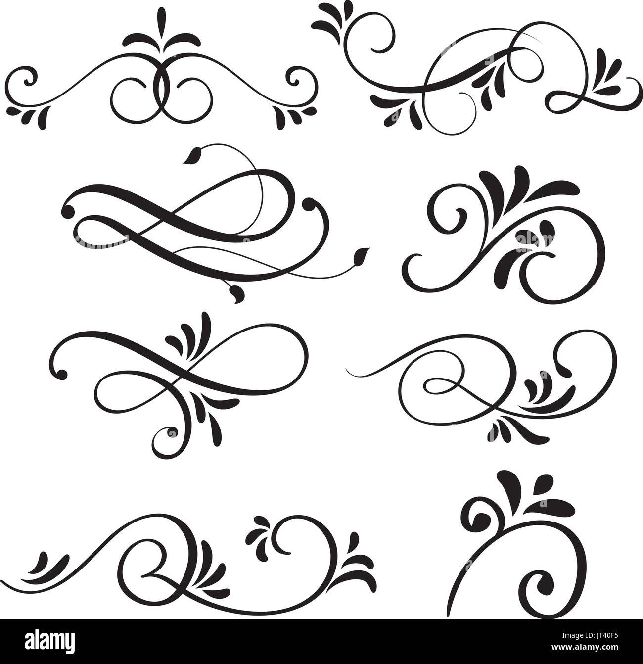 La calligrafia arte fiorire di vintage vortici decorativo per la progettazione. Illustrazione vettoriale EPS10 Illustrazione Vettoriale