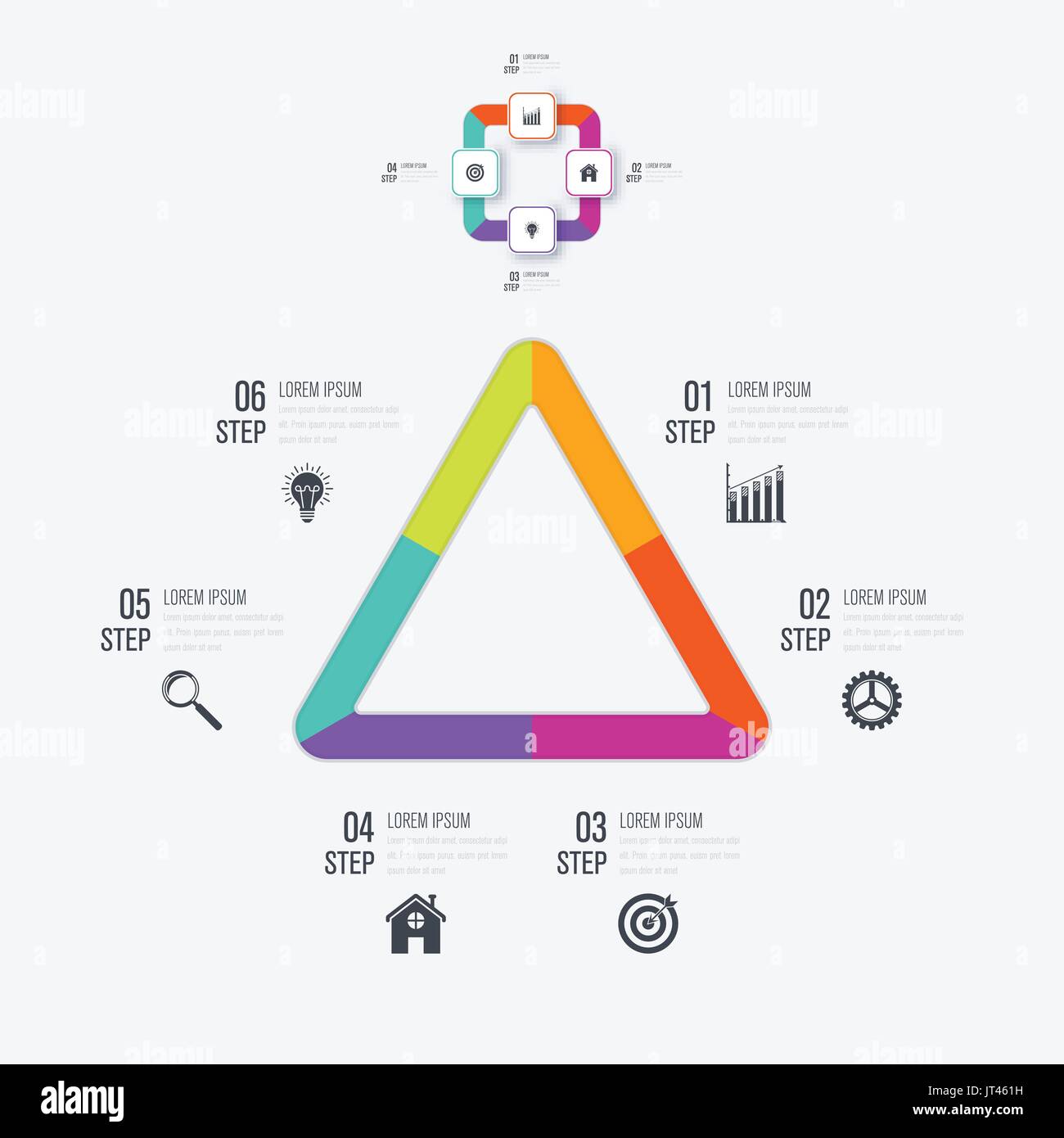 Modello Infographics 3 opzioni Illustrazione Vettoriale