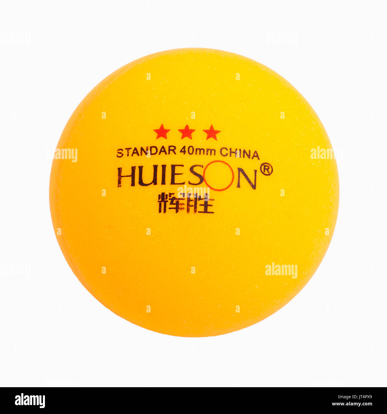 Un albergo a 3 stelle di ping pong palla su uno sfondo bianco Foto Stock