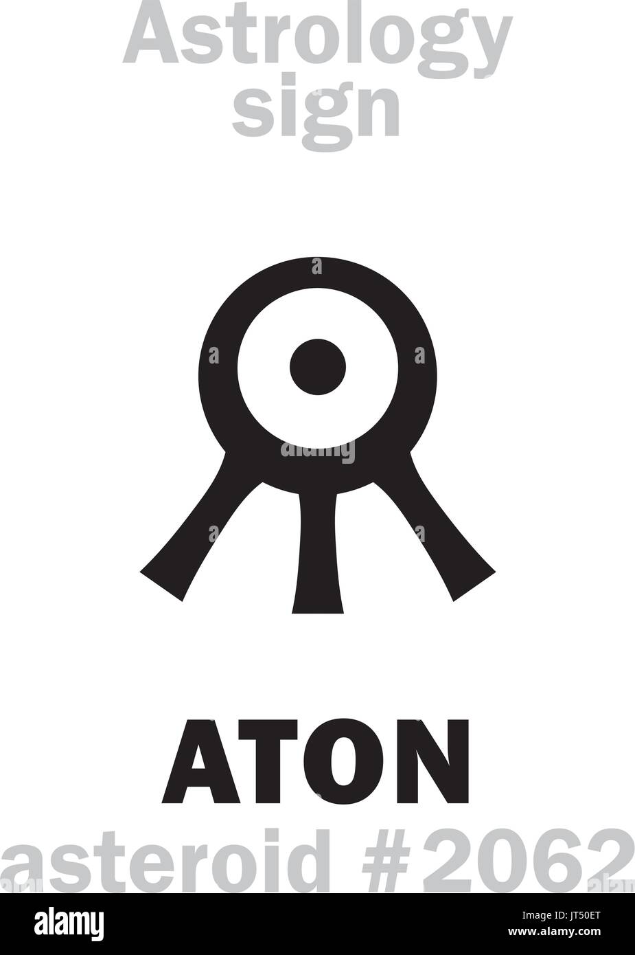 Alfabeto astrologia: ATON (Aten), asteroide #2062. Caratteri geroglifici segno (simbolo unico). Illustrazione Vettoriale