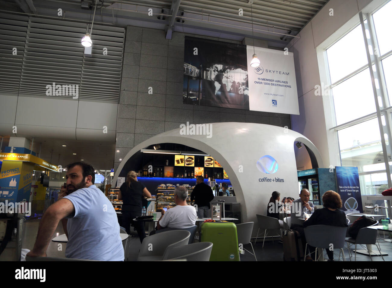 Atene Grecia Athens Airport Caffè e morsi Cafe Foto Stock