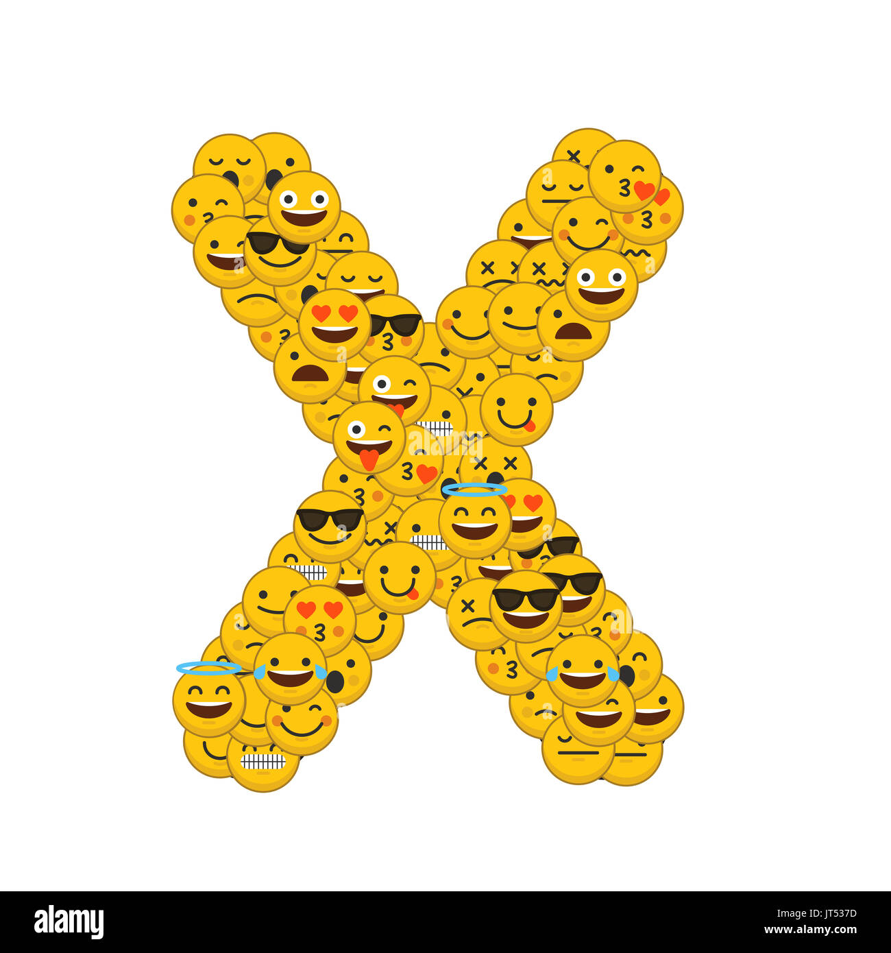 Gli Emoji smiley capitale caratteri lettera X Foto stock - Alamy
