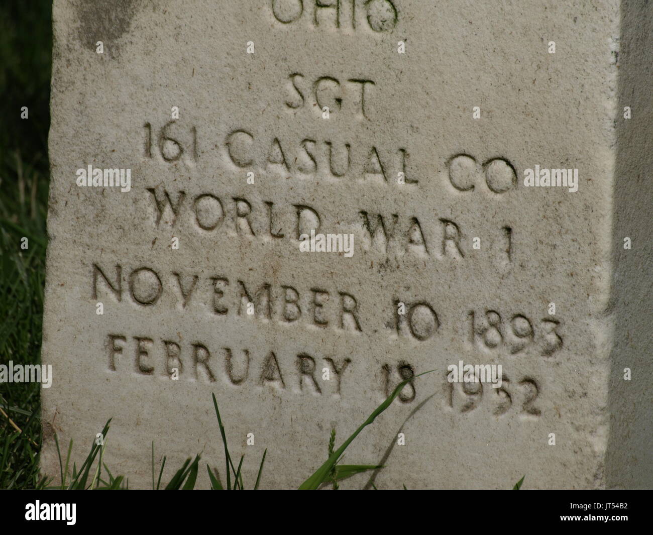 Ohio veterano di guerra gravi marcatore, nessun nome mostrato Foto Stock