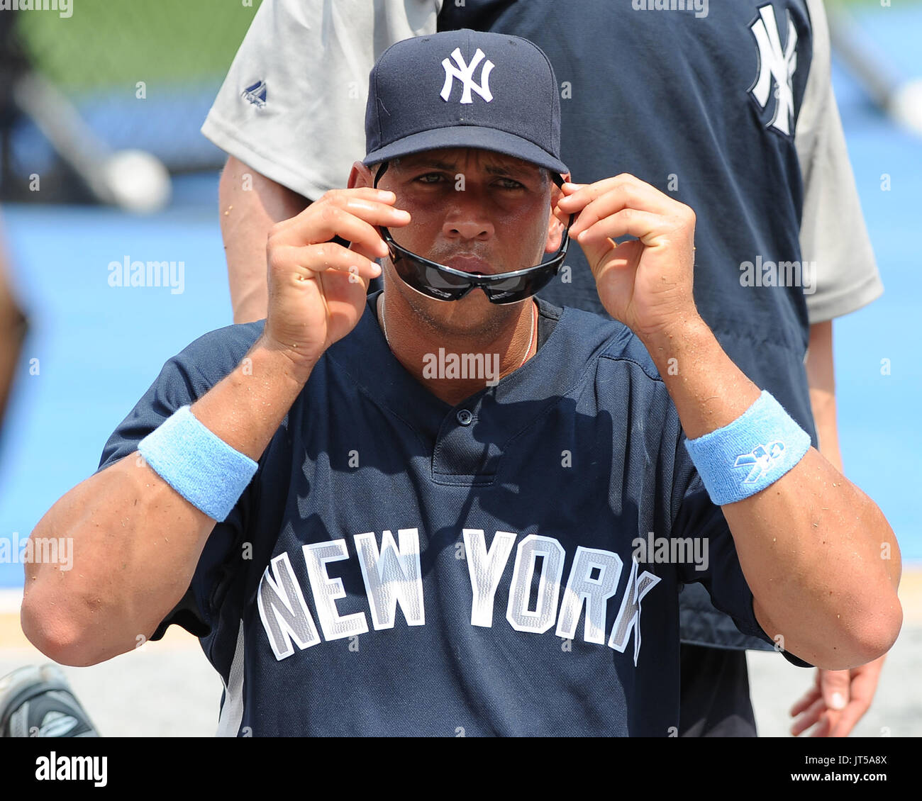 New York Yankees 3B Alex Rodriquez prende Batting Practice come gli Yankees Vs Marlins durante inter league giocare al Land Shark Stadium il 21 giugno 2009 a Miami in Florida. © MPI04 / MediaPunch ***Nessuna NY DAILIES*** Foto Stock