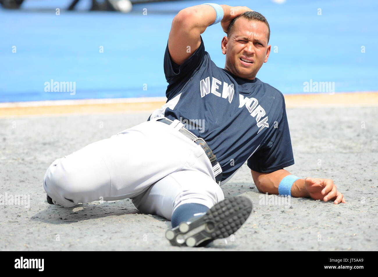 New York Yankees 3B Alex Rodriquez prende Batting Practice come gli Yankees Vs Marlins durante inter league giocare al Land Shark Stadium il 21 giugno 2009 a Miami in Florida. © MPI04 / MediaPunch ***Nessuna NY DAILIES*** Foto Stock
