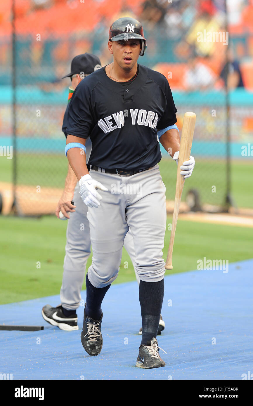 New York Yankees 3B Alex Rodriquez prende Batting Practice come gli Yankees Vs Marlins durante inter league giocare al Land Shark Stadium il 21 giugno 2009 a Miami in Florida. © MPI04 / MediaPunch ***Nessuna NY DAILIES*** Foto Stock
