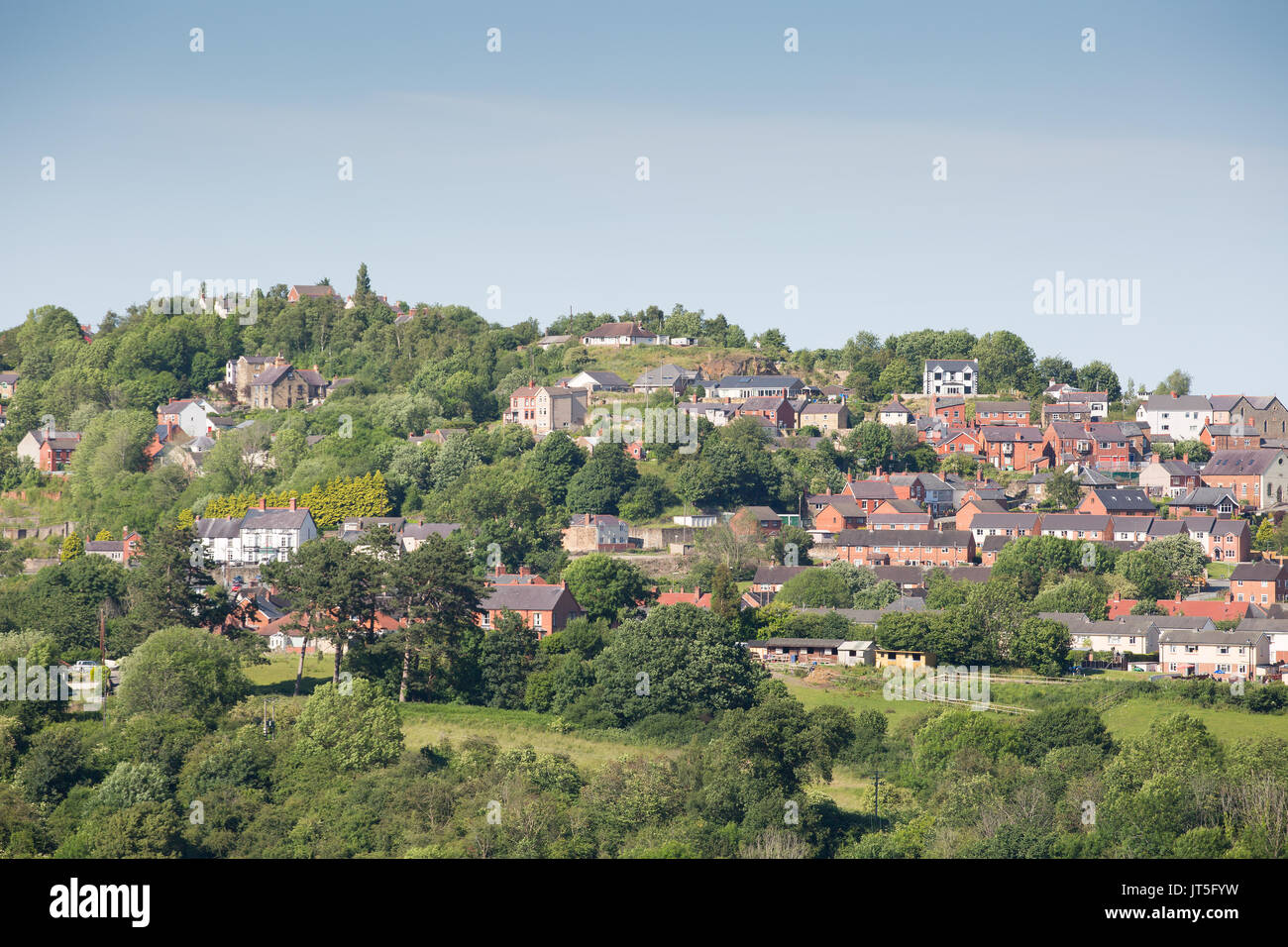 Vista di Cefn Mawr nel Galles del Nord Regno Unito Foto Stock