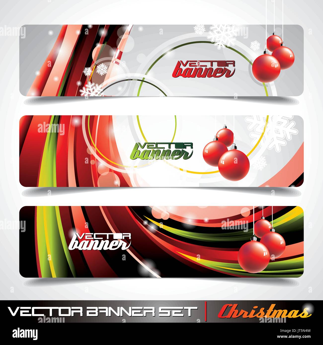 Banner vettore impostato su un tema natalizio. Illustrazione Vettoriale