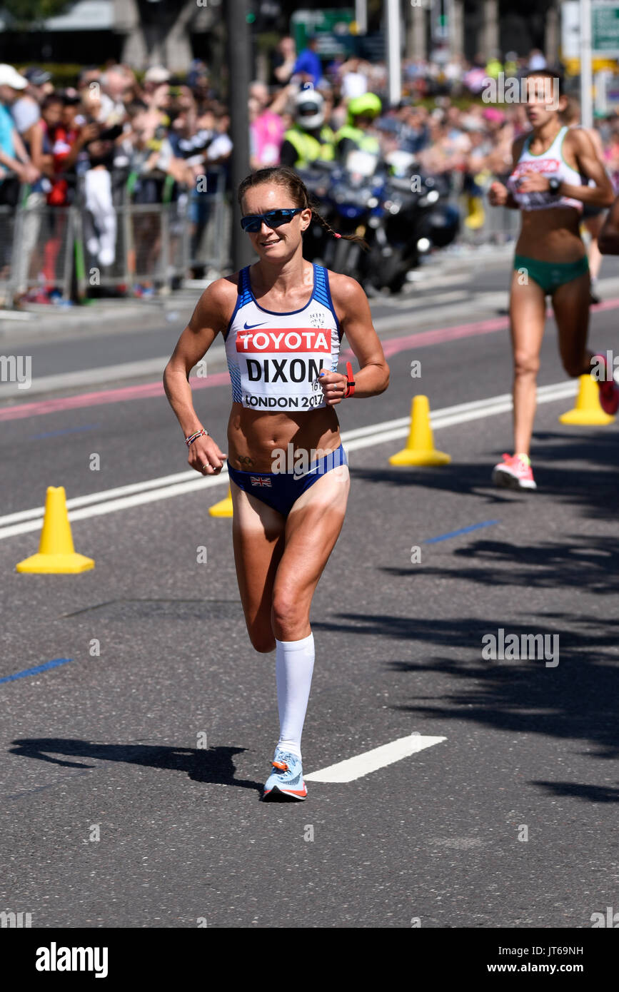 Alyson Dixon della Gran Bretagna che corre ai Campionati del mondo IAAF 2017 Marathon Race a Londra, Regno Unito Foto Stock