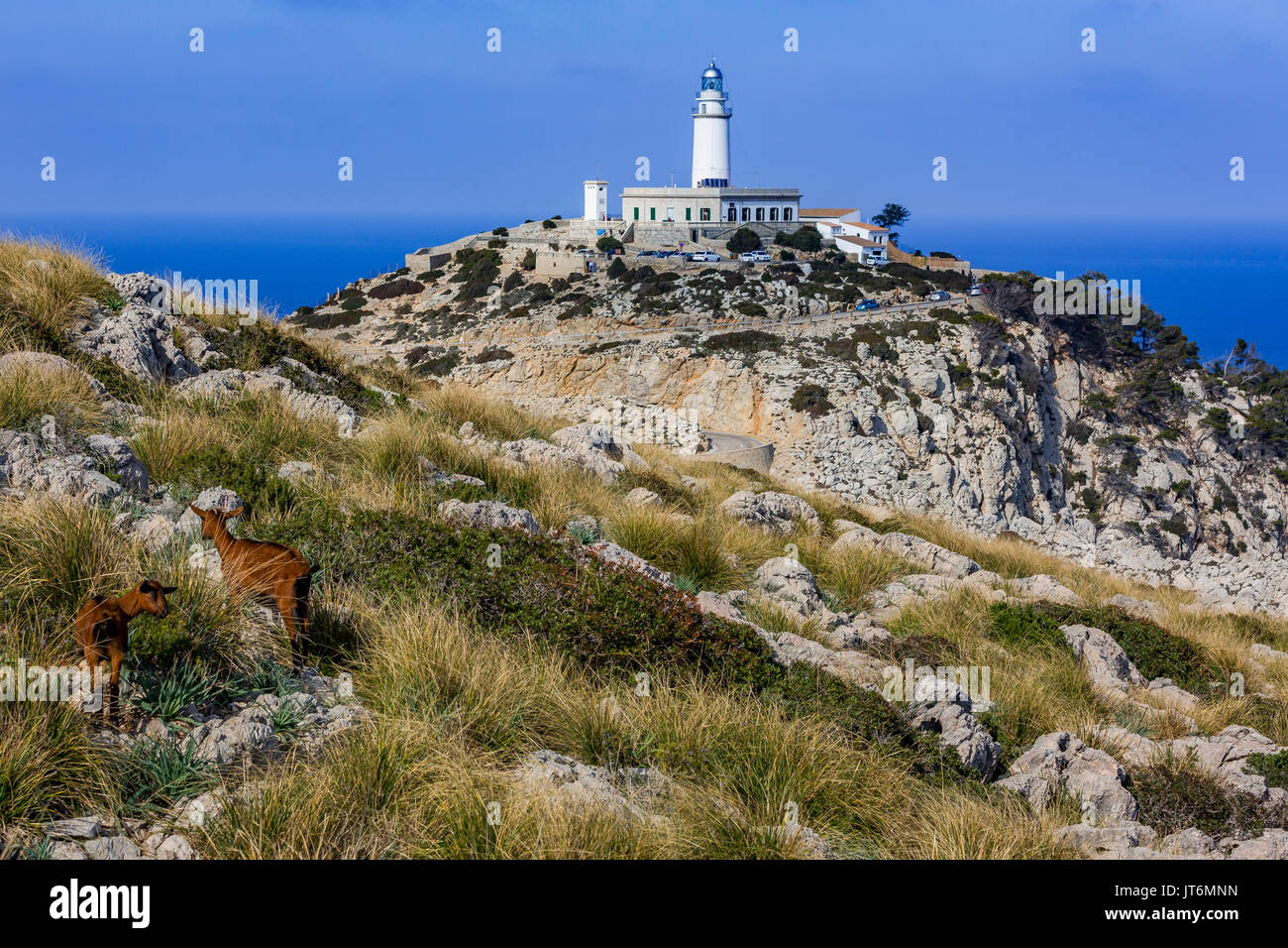 Formentor Faro di Cap de Formentor, Maiorca, isole Baleari, Spagna Foto Stock