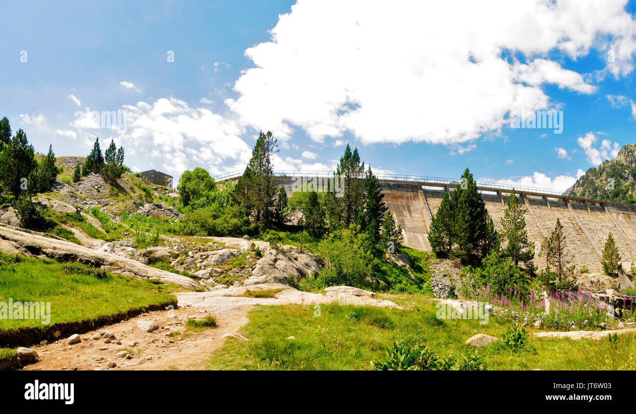 Colomers Laghi dei Pirenei catalani, Spagna. Parte del Parc Nacional d'Aigüestortes i Estany de Sant Maurici Foto Stock