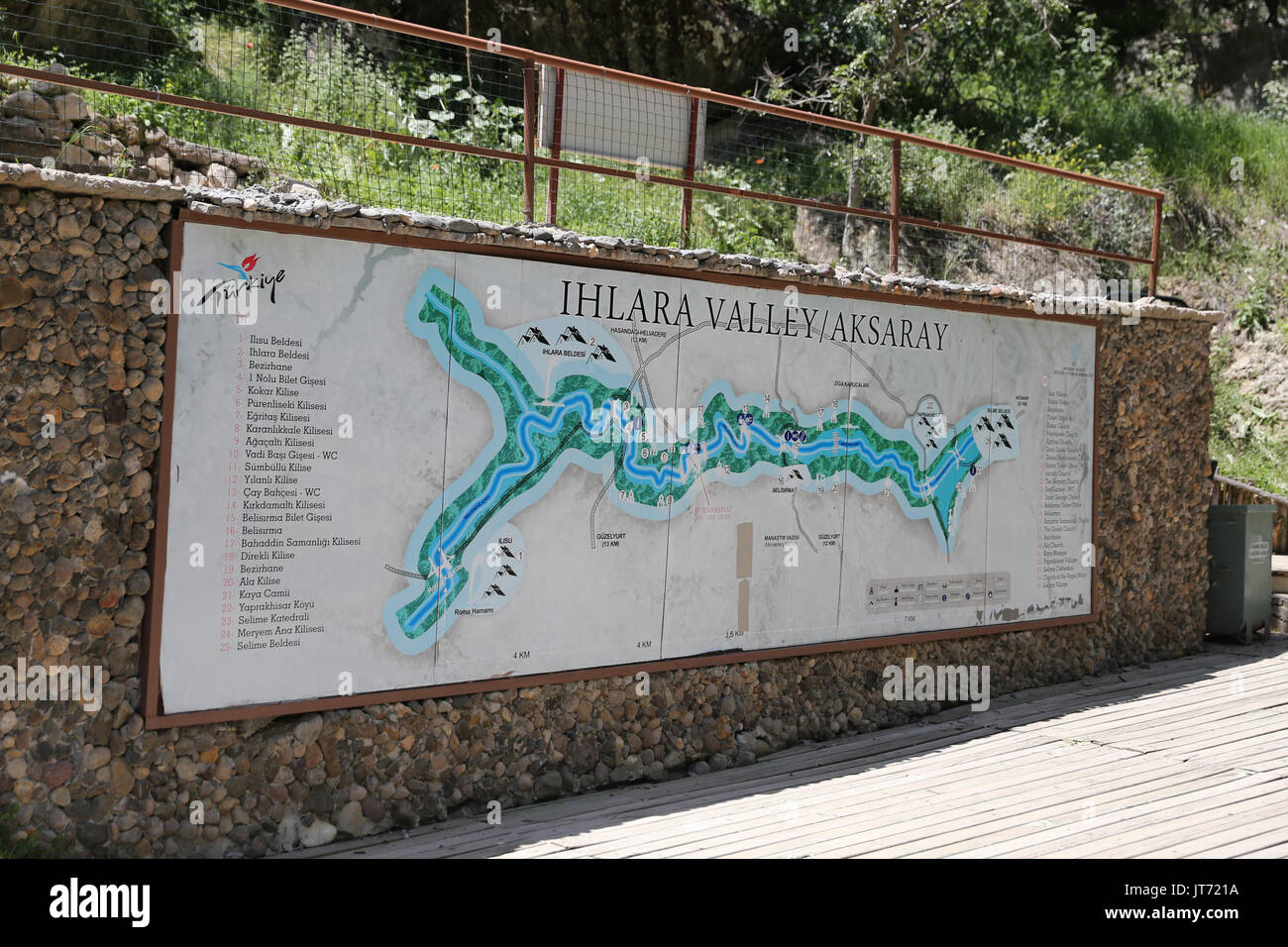 Ihlara Valley Mappa nella città di Aksaray, Cappadocia, Turchia Foto Stock