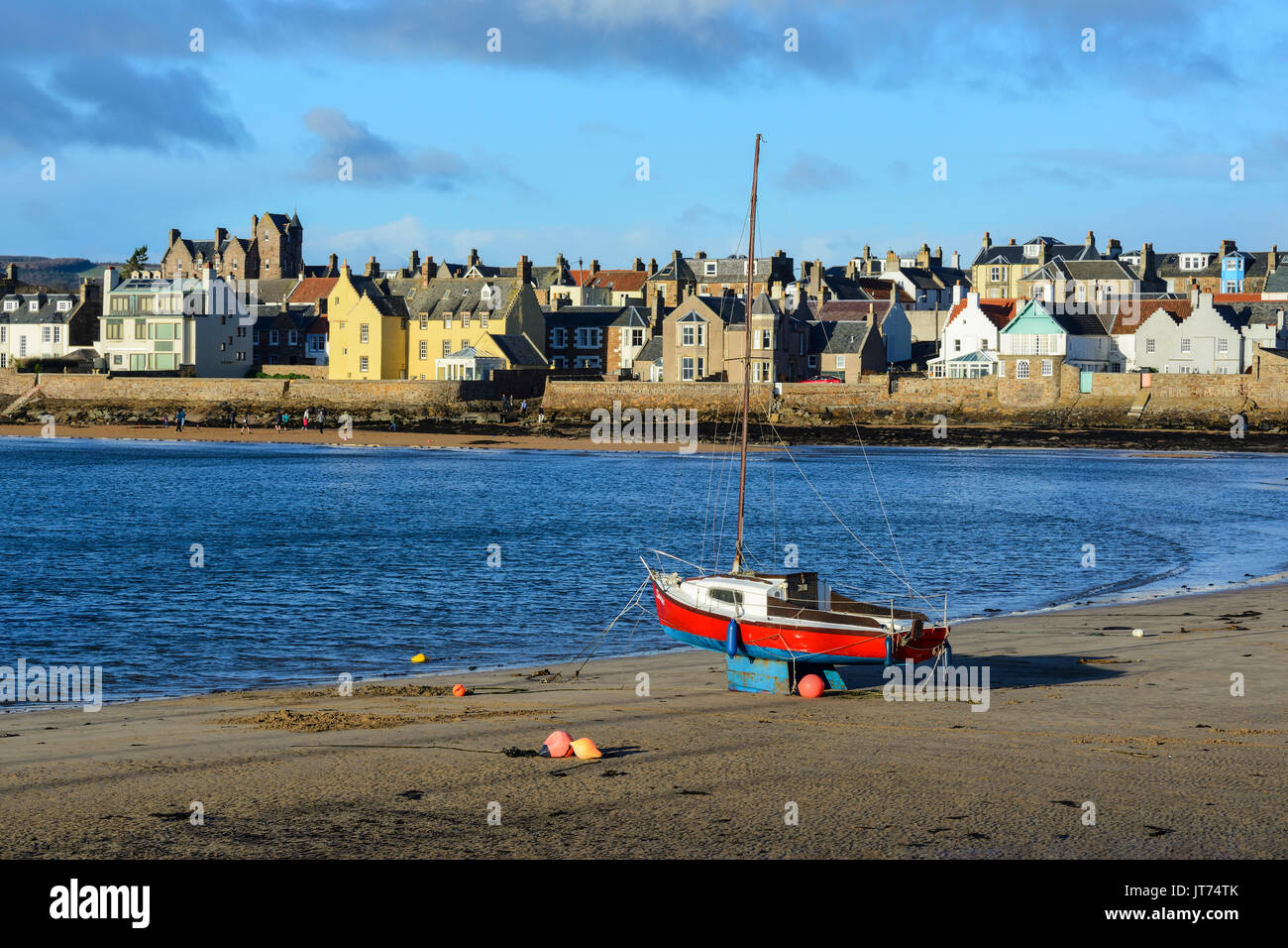 Lungomare a Scottish città costiera di Elie in East Neuk di Fife, Scozia, Regno Unito Foto Stock