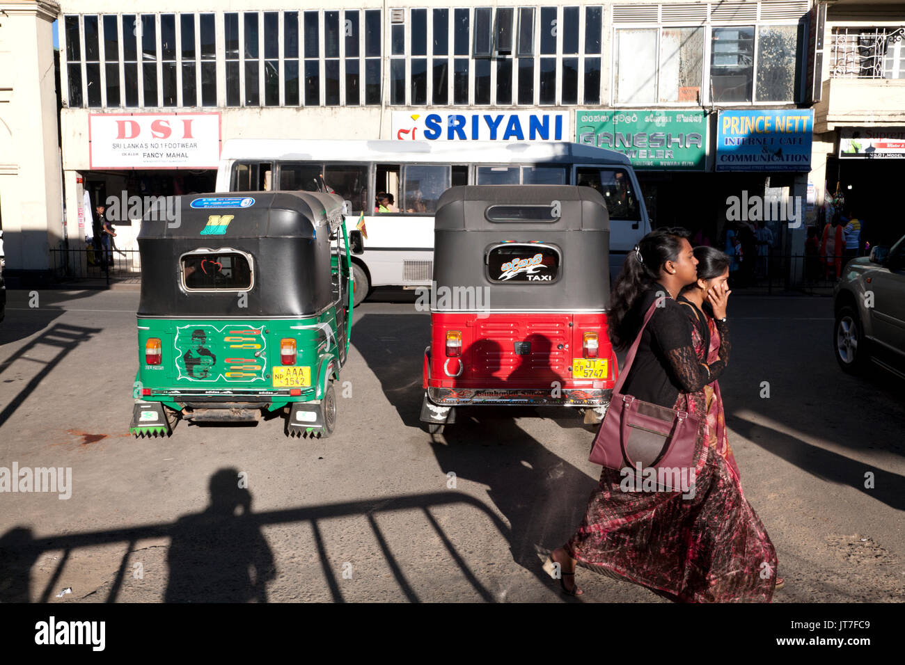 Tuktuks Nuwara Eliya centrale provincia dello Sri lanka Foto Stock