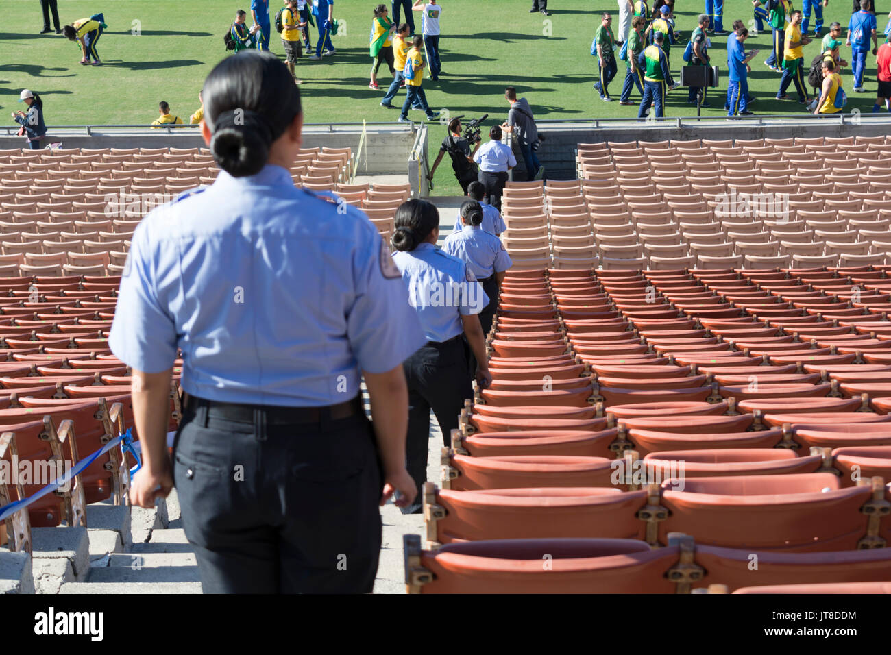 Los Angeles, CA, Stati Uniti d'America. 07 Ago, 2017. Los Angeles cadetti di polizia al mondo la polizia e i Vigili del Fuoco Giochi 2017 a Los Angeles CA, USA Credito: Chester marrone/Alamy Live News Foto Stock