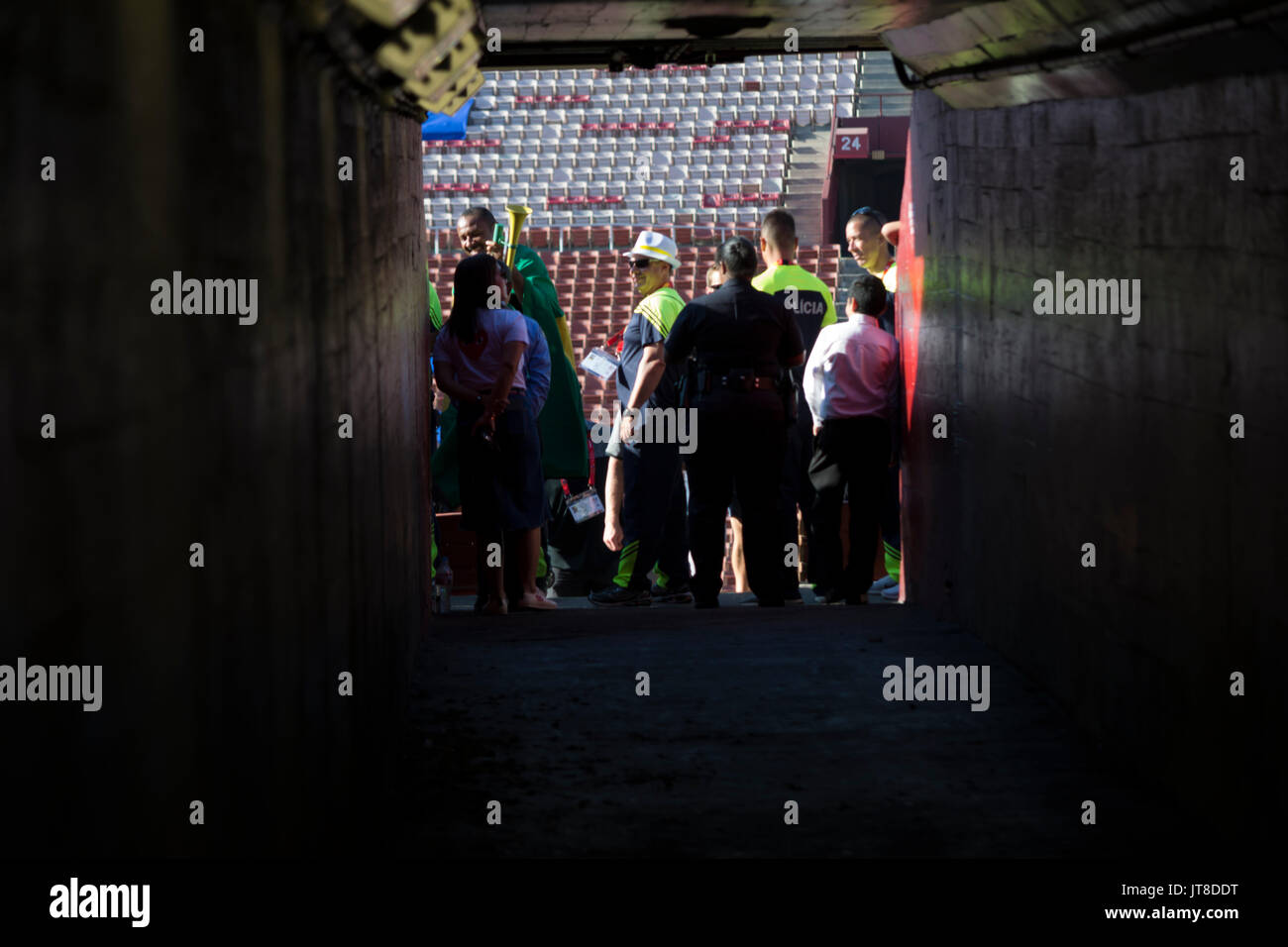 Los Angeles, CA, Stati Uniti d'America. 07 Ago, 2017. La famiglia e gli amici qui per il mondo la polizia e i Vigili del Fuoco Giochi 2017 a Los Angeles CA, USA Credito: Chester marrone/Alamy Live News Foto Stock