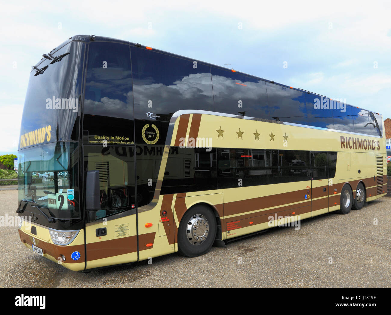 Richmonds autobus, pullman, giorno di viaggio, viaggi, vacanze, vacanze, escursioni, trasporti, Inghilterra, Regno Unito, operatore, operatori Company, società Foto Stock