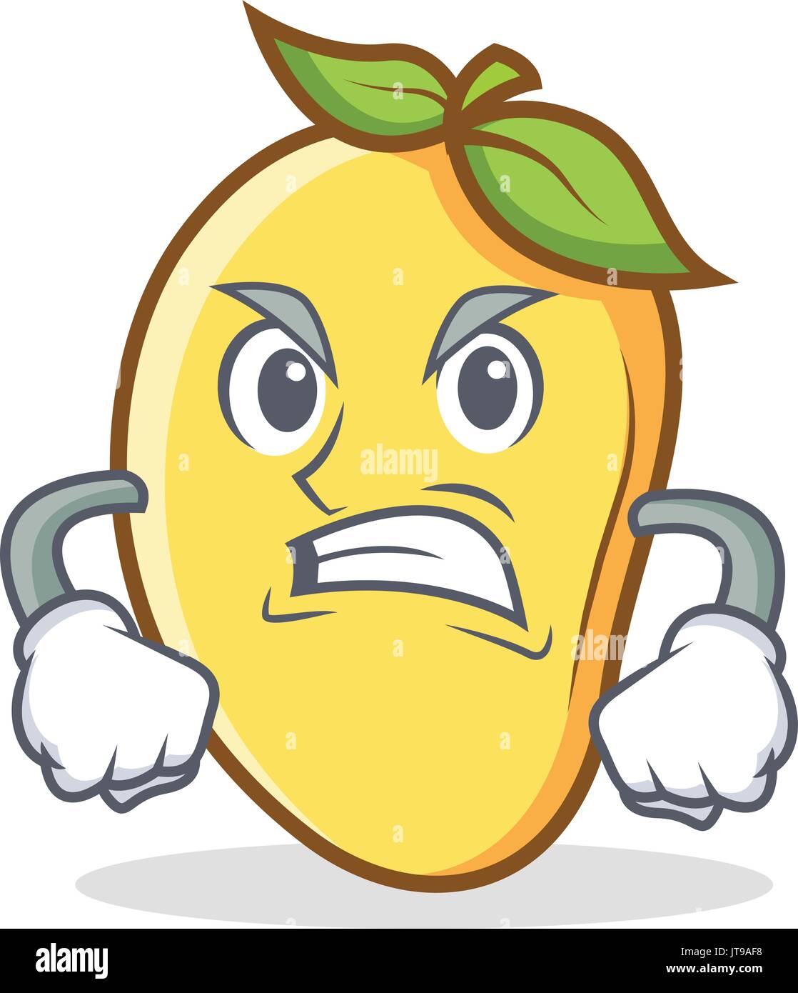 Arrabbiato mango carattere mascotte cartoon Illustrazione Vettoriale