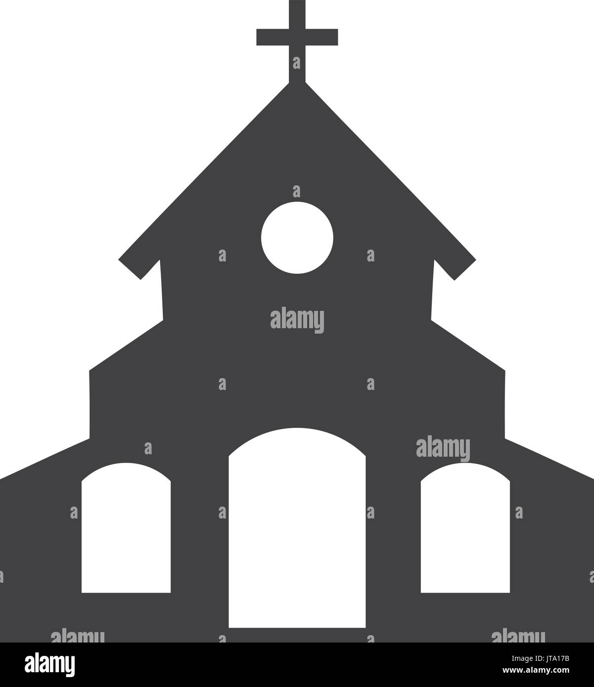 Illustrazione vettoriale di una icona della Chiesa silhouette Illustrazione Vettoriale