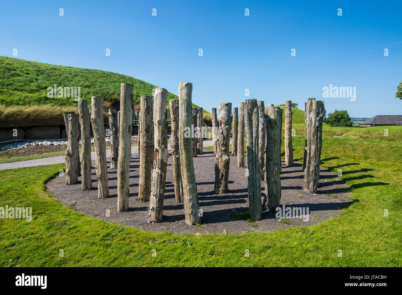 Knowth, passaggio del Neolitico grave, preistorici Bru na Boinne, Sito Patrimonio Mondiale dell'UNESCO, la valle del fiume Boyne, nella contea di Meath, Leinster, Repubblica di Foto Stock
